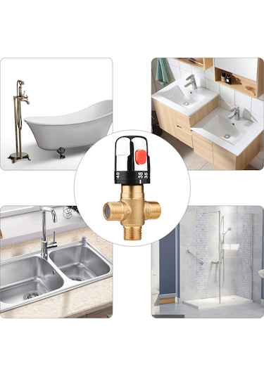 Geeksen Ev Tipi Pirinç Termostatik Vana - Güneş Enerjisi & Sıcak Su Sistemleri İçin