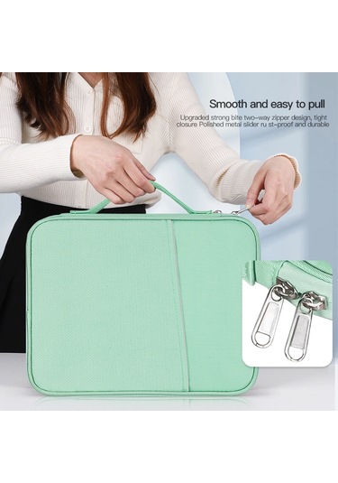 12.9-13 İnç Laptop İçin Taşınabilir Bez Doku Deri Çanta Pembe Siya