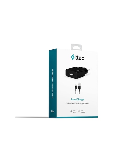 Ttec Smartcharger Seyahat Şarj Aleti 2.1A + Type-C Kablo Siyah -