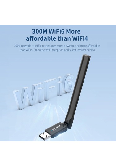 Sones Comfast Cf-940f 300mbps Wifi6 Usb Adaptörü 2.4ghz Wifi Anten Kablosuz Ağ Kartı