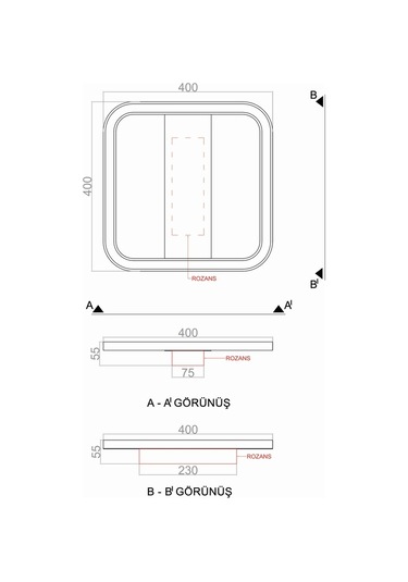 Tra54100D Eco 40X40 Cm Led Avize Plafonyer Basıs