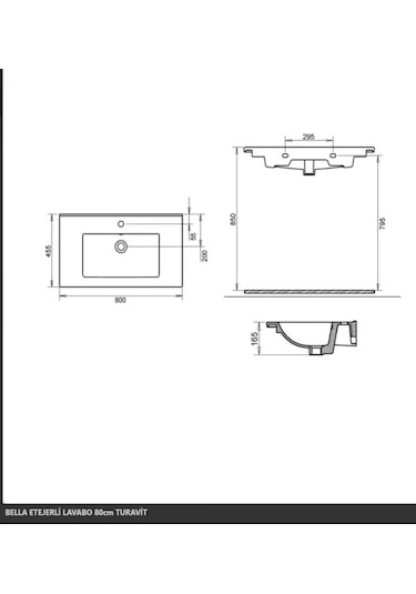 Turavit Bella Lavabo 80 x 45.5 CM