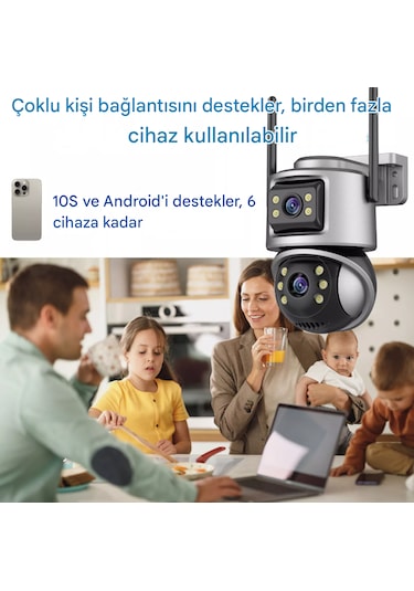 Ip Wıfı Kablosuz Kamera Dış Mekan Cctv Ptz Akıllı Ev Çift Lens
