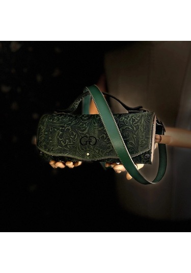 Hakiki Deri, El Yapımı Bayan Çanta, Bayan Cüzdan Larissa V41 Yeşil