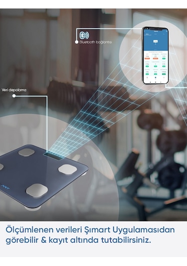 Şımart Teknoloji Akıllı Elektronik Tartı Yağ Su Kas Vücut Kitle Endeksi