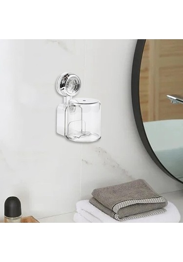 Bosphorusboutique02 Argent Renk Suntek Vantuz Diş Fırçası Tutucu Ev İçin Çok Kullanışlı Diğer