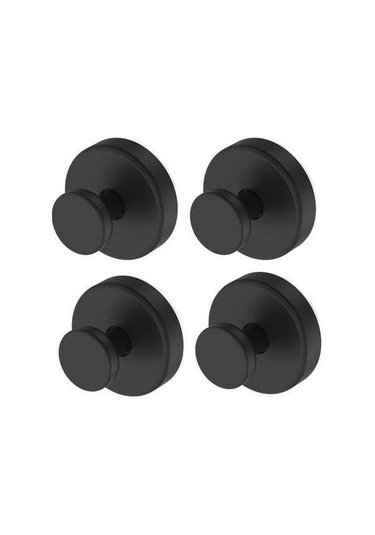 Besthome1 6.8kg Yük Kapasiteli Banyo Sucuklu Çekme Hook - Paslanmaz Çelik, Delme Yok, Siyah 4 Adet Siyah