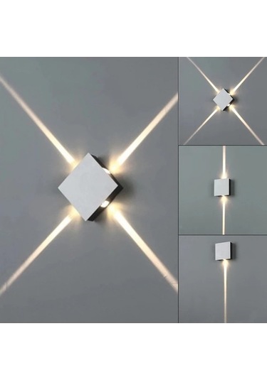 Fastbuy Modern Minimalist Led Duvar Lambası Beyaz 12w Dairesel Kolay Kurulum Alüminyum Kare Oturma Odası Sıcak Işık Beyaz