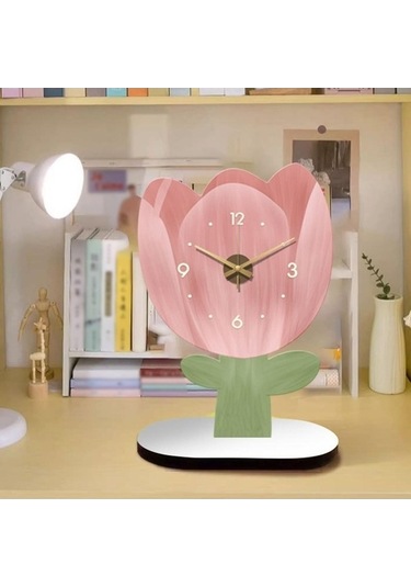 Trendooze Sessiz Saati, Saat, Modeli Masa Lale Kitaplık Dolıty Dekoratif Analog Vj