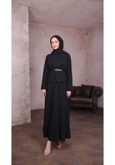 Krep Etekli Takım Siyah