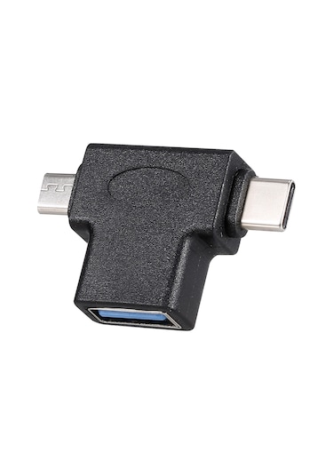 Mufunye Type-c Ve Micro Usb'den Usb3.0'a Otg Dönüştürücü, Telefon Ve Tabletler İçin Çift Arayüzlü Adaptör
