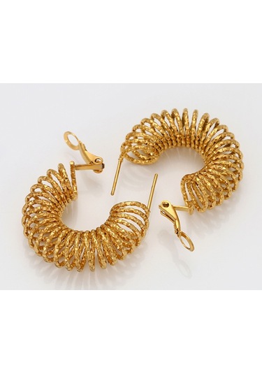 Giftworld Antik Kraliyet Model Küpe / 316l Paslanmaz Çelik Gold R