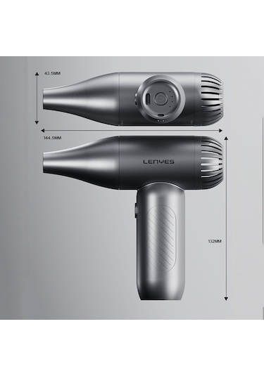 Lenyes Ltf02 Dijital Led Göstergeli 4 Kademeli Çok Fonksiyonlu Üfleme/çekme Turbo El Fanı Gri