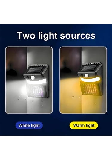 Honeybeeshop Güneş Enerjili Sivrisinek Kovucu Duvar Lambası Beyaz Işık Sıcak Işık Mor Işık Bahçe Merdiven Dış Mekan