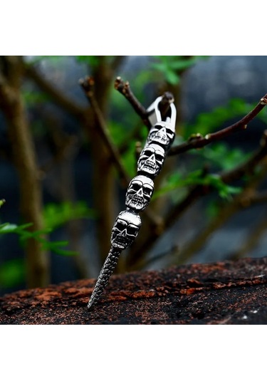 Dükkan Design Kurukafa Motifli Kolye Gri