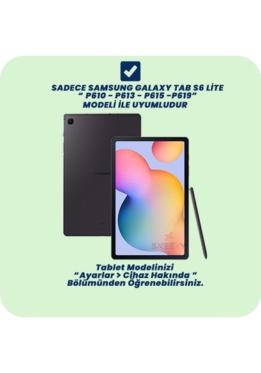 Samsung Galaxy Uyumlu Tab S6 Lite 2024 P620 10.4 İnç Katlanabilir Kalemlikli Standlı Akıllı Kılıf Kapaklı Kılıf