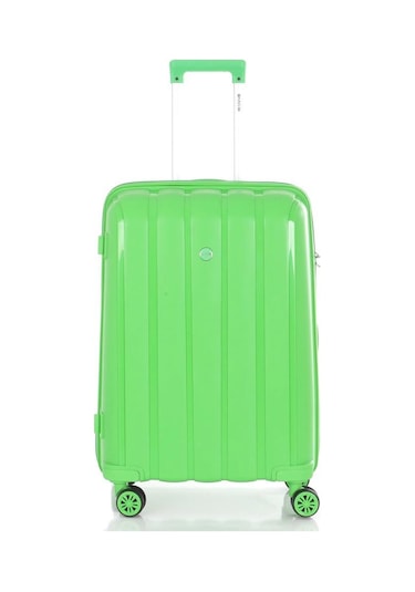 Mçs Bavul Orta Ve Kabin 2li Set Kırılmaz Silikon Valiz V305 Fıstıkyeşil Fıstık Yeşili