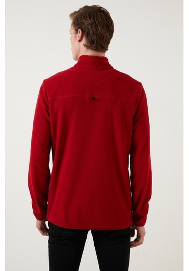 Buratti Slim Fit Anti-Pilling Tüylenme Yapmayan Bato Yaka Kışlık Şardonlu Erkek Polar 5906001 Bordo