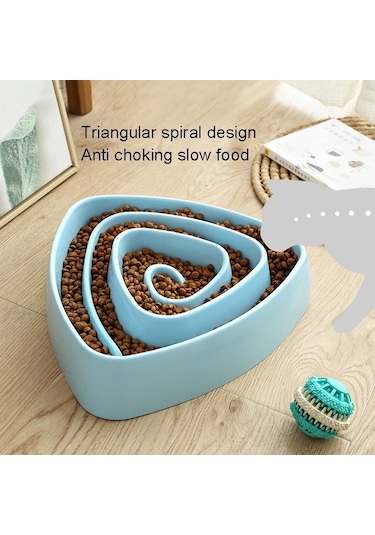 Cbtx Plastik Üçgen Dayanıklı Pet Yavaş Kase Boğulma Önleyici Köpek Maması Kasesi Büyük