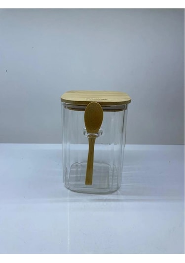 Cooker Cam Kaşıklı Kavanoz 14cm Şeffaf