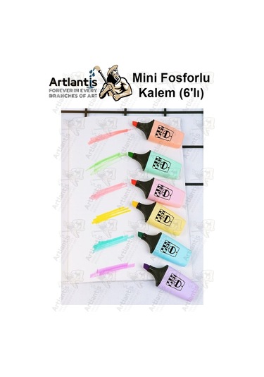 Mini Fosforlu Kalem 1 Paket 6 Renk Sevimli Mini İşaret Kalemi 6 Lı Fosforlu Kalem Çok Renkli