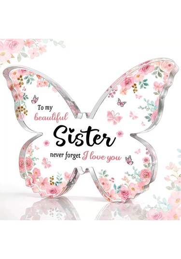 Dianziye Annem Günü Özel Akrilik Kelebek Dekoratif Masaüstü Figürü - Sevgi İçin Yenilikçi Hediyelik 12.7x9.5x1.5cm Dayanıklı Malzeme