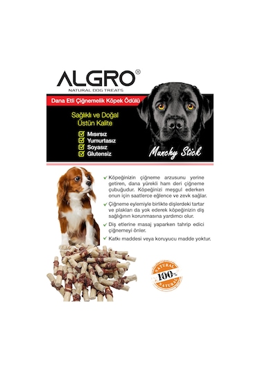 Algro Dana Etli Lokmalık Munchy Stick 50 Adet 3 Kova