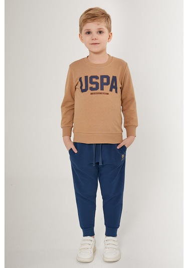 U.s. Polo Assn Pattern Beyaz Erkek Çocuk Eşofman Takımı