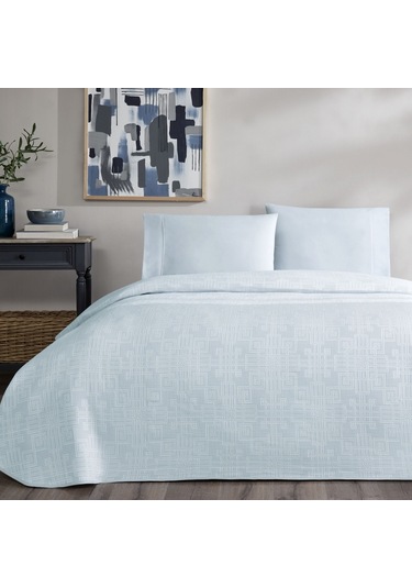 Taç Jakar Vıgnes Çift Kişilik Pike Takımı Mavi 000000001000050040 Mavi