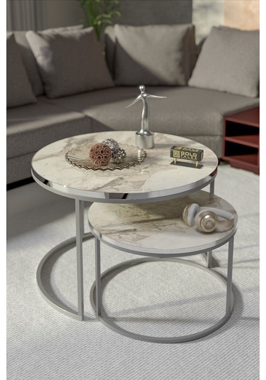 Orta Sehpa Ikili Lüx Specıal Gümüş Efes