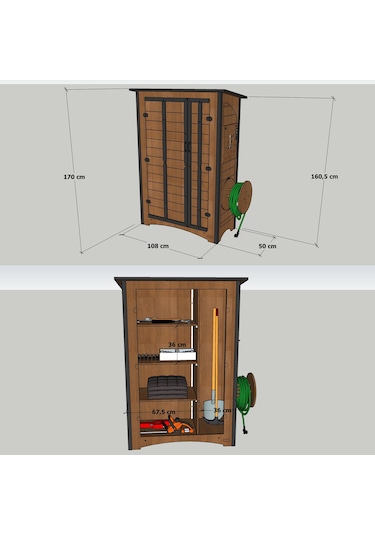 Mandu Ahşap Çok Amaçlı Bahçe Depolama Dolabı Diğer