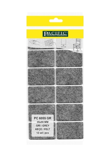 Pacıfıc Gri Yapışkanlı Keçe 35mm X 55mm