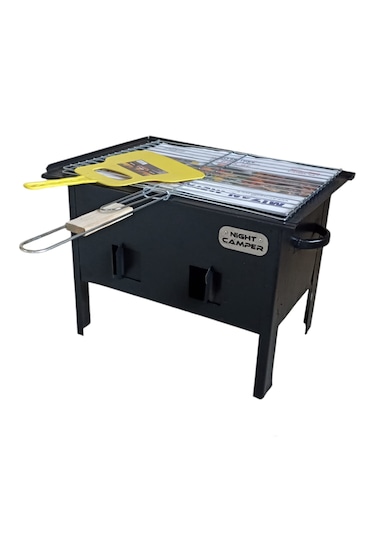 Mangal Havalandırma Ayarlı Mangal Kömürlü Mangal Büyük Boy Siyah