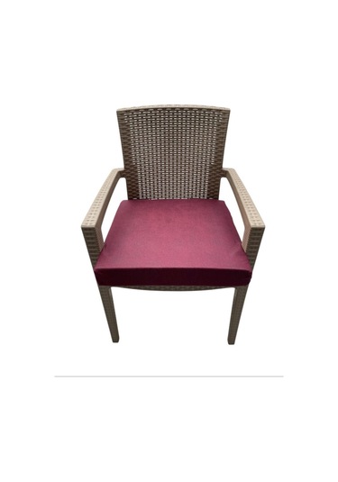 Sandalye Minderi Koltuk Minderi Su İtici Güneşe Dayanıklı Sandalye Minderi 50x50x8 Bordo 4 Adet Mavi