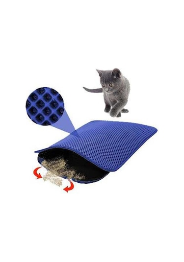 Buffer Kedi Tuvalet Önü Kum Toplayıcı Temizleyici Elekli Gri Pas