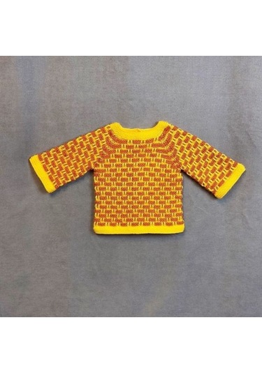 Uretti - Talia 8659 6719 El Örgüsü Erkek Çocuk Hırka - Patik Set - 2 Yaş Sarı