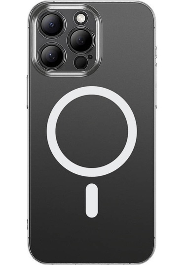 İphone Uyumlu 14 Pro Max Kılıf Magsafe Şarj Özellikli Toz Önleyici Zore Helo Kapak-şeffaf