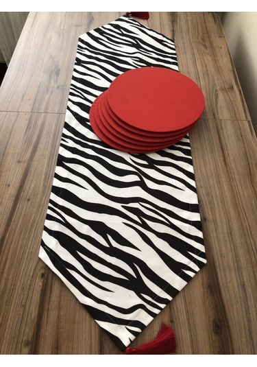 Zebra Desenli Runner & Supla Çok Renkli