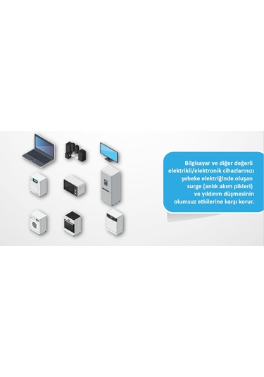 Dotvolt İkili Akım Korumalı Priz Beyaz Anahtarlı Surge Hunter 1050 Joule 0