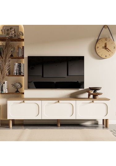 1280 Monza 180 Cm Membran Mdf Kapaklı Bohem Tv Ünitesi Sepet-be