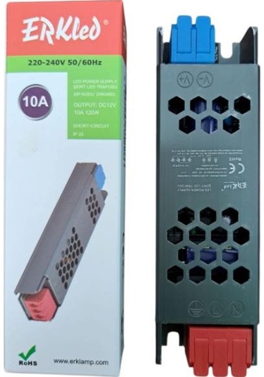 Erkled Ultra Slim 12v Ip20 120w 10 Amp Led Trafo Erk-4003