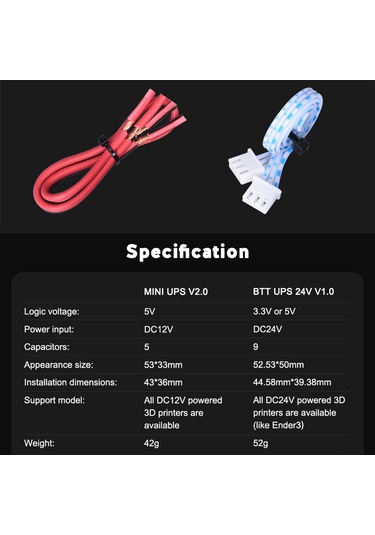 Yunboo Btt Ups 24v V1.0 3d Yazıcı Aksesuarı, Kesinti Sonrası Devam Etme Modülü, 24v Giriş, Tüm Dc24v 3d Yazıcılar İçin Uyumlu Ender 3 Gibi