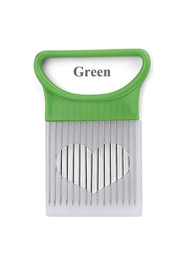 1 Adet Paslanmaz Çelik Meyve Gadget Kullanışlı Paslanmaz Çelik Soğan Tutucu Patates Güvenlik Pişirme Araçları Dilimleme Kesme Yardımı Yeşil