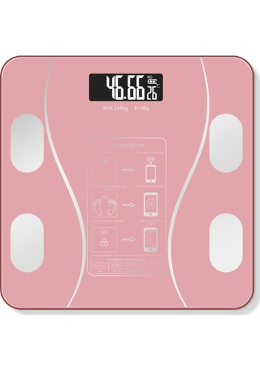 Pembe Renk Bluetooth Özellikli Akıllı Tartı Pembe