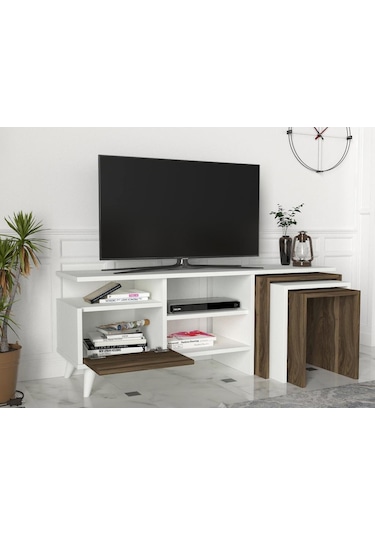 Dekorister Nature Tv Ünitesi Beyaz-Ceviz