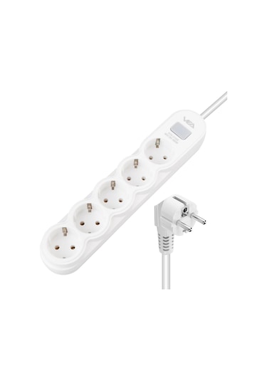 5li 1.5 Metre Kablolu Anahtarlı Beyaz Akım Korumalı Priz 4172 Diğer