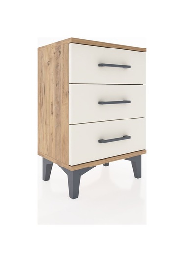 Arges Komodin 3 Çekmeceli 44x30x64 Çam-aytaşı Çam