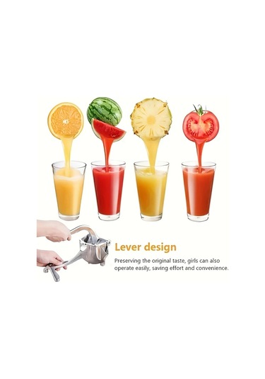 Chuangyinshop Silvery Manuel Sıkacak, Limon Sıkacağı, 4 Mevsim Kullanılabilir Çok Amaçlı Meyve Sıkacak Gümüş