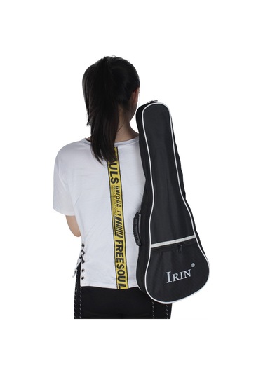 Ruicoo Siyah 26 İnç Oxford Kumaş + Pamuk İçli Ukulele Çantası, Çift Katlı Su Geçirmez Gitar Kılıfı