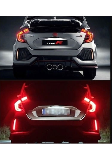 Honda Civic Fc5 Typer Arka Sis Lambası Kırmızı Led 2016+ Reflektör Led